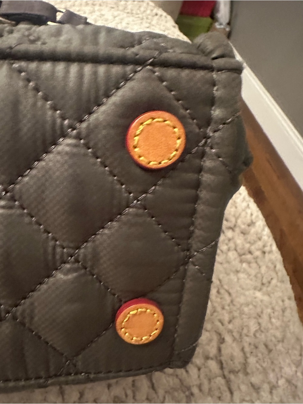 MZ Wallace Black Quilted Nylon Tote with Top Handles Metro Box Tote - Picture 8 of 9
